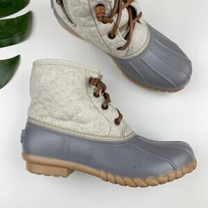 Nautica Wooley Duck Boots Grey Lined Cold Weather Women's 7